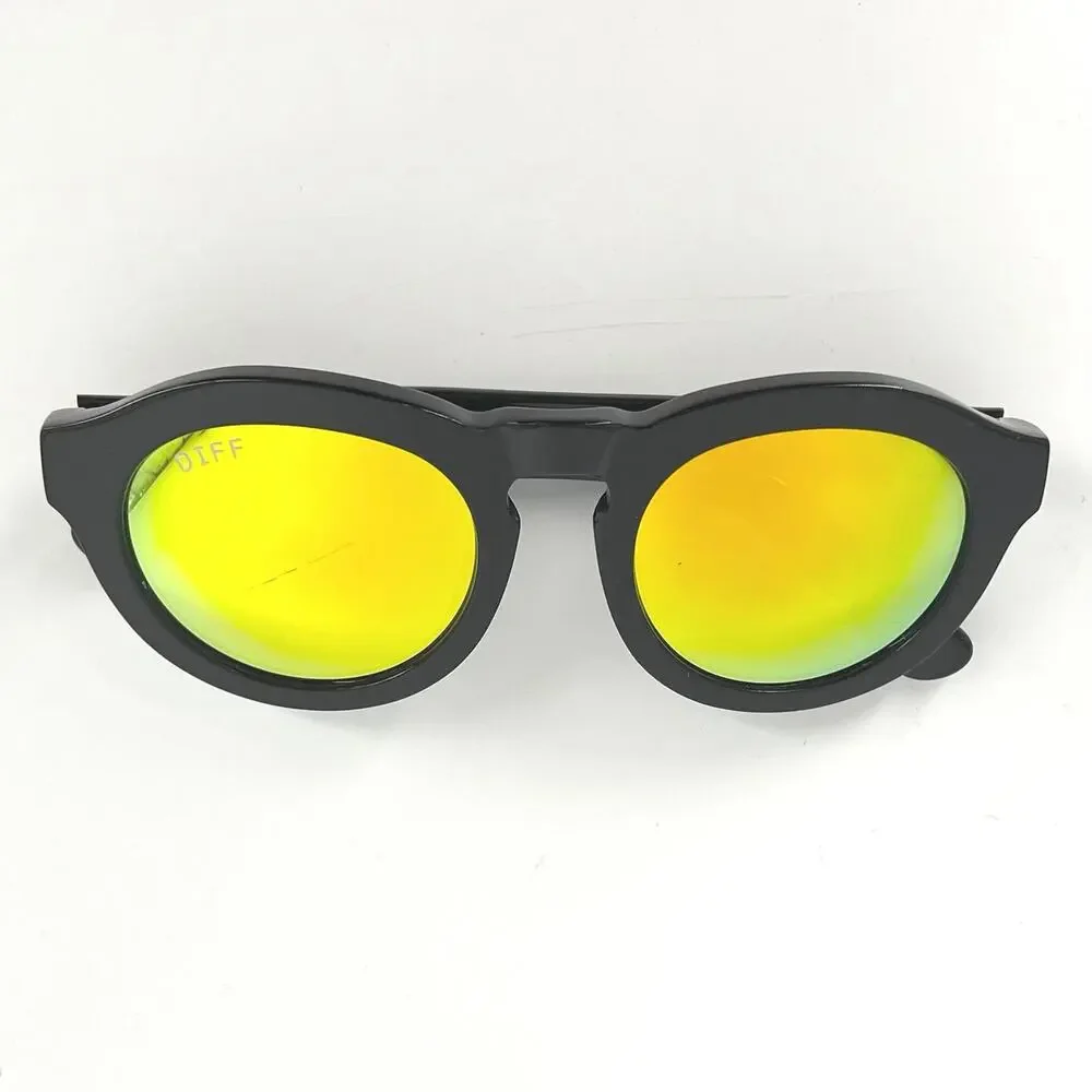 DIFF Eyewear Dime black with gold mirror lenses